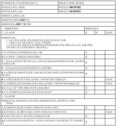 中信证券股份有限公司 关于利民控股集团股份有限公司 2022年度持续督导培训情况的报告