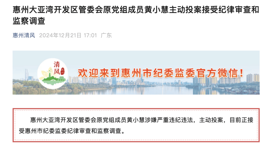 退休一个月主动投案<strong></p>
<p>安信证券股份有限公司</strong>！惠州黄小慧被查